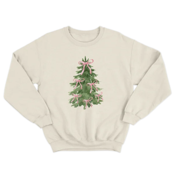 Pink Bows Xmas Tree Crewneck